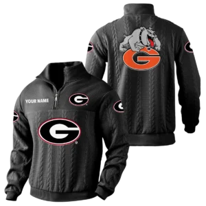 Georgia Bulldogs Quarter-Zip Sweatshirt Stand Collar Custom Name