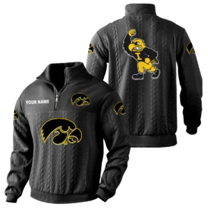 Iowa Hawkeyes Quarter-Zip Sweatshirt Stand Collar Custom Name