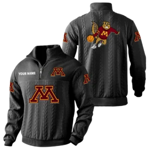 Minnesota Golden Gophers Quarter-Zip Sweatshirt Stand Collar Custom Name