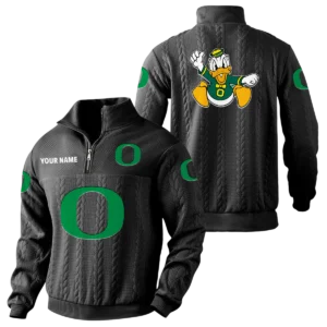 Oregon Ducks Quarter-Zip Sweatshirt Stand Collar Custom Name