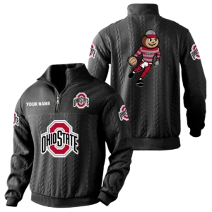 Ohio State Buckeyes Quarter-Zip Sweatshirt Stand Collar Custom Name