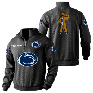 Penn State Nittany Lions Quarter-Zip Sweatshirt Stand Collar Custom Name