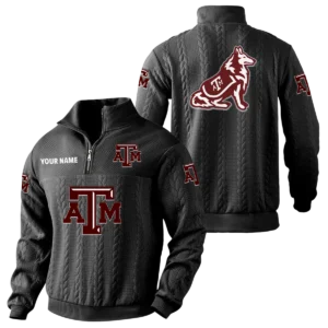 Texas A&M Aggies Quarter-Zip Sweatshirt Stand Collar Custom Name