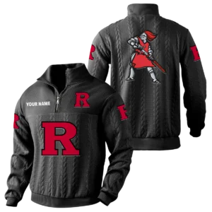 Rutgers Scarlet Knights Quarter-Zip Sweatshirt Stand Collar Custom Name