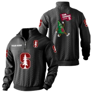 Stanford Cardinal Quarter-Zip Sweatshirt Stand Collar Custom Name