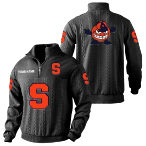 Syracuse Orange Quarter-Zip Sweatshirt Stand Collar Custom Name