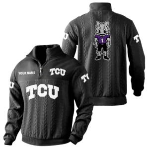 TCU Horned Frogs Quarter-Zip Sweatshirt Stand Collar Custom Name