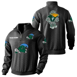 Tulane Green Wave Quarter-Zip Sweatshirt Stand Collar Custom Name