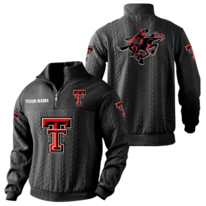 Texas Tech Red Raiders Quarter-Zip Sweatshirt Stand Collar Custom Name