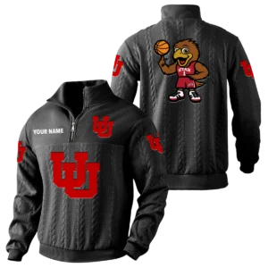 Utah Utes Quarter-Zip Sweatshirt Stand Collar Custom Name