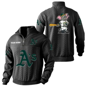 Athletics Quarter-Zip Sweatshirt Stand Collar Custom Name