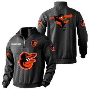 Baltimore Orioles Quarter-Zip Sweatshirt Stand Collar Custom Name