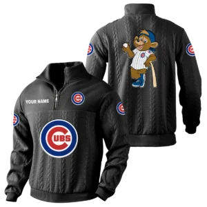 Chicago Cubs Quarter-Zip Sweatshirt Stand Collar Custom Name