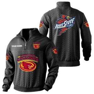 lowa State Cyclones Quarter-Zip Sweatshirt Stand Collar Custom Name