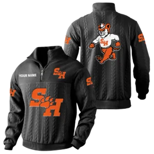 Sam Houston Bearkats Quarter-Zip Sweatshirt Stand Collar Custom Name