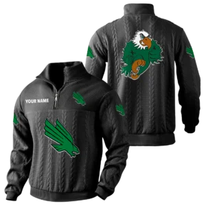 North Texas Mean Quarter-Zip Sweatshirt Stand Collar Custom Name