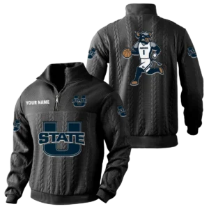 Utah State Aggies Quarter-Zip Sweatshirt Stand Collar Custom Name