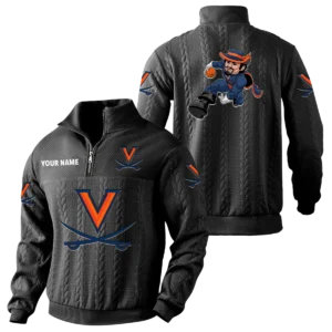 Virginia Cavaliers Quarter-Zip Sweatshirt Stand Collar Custom Name