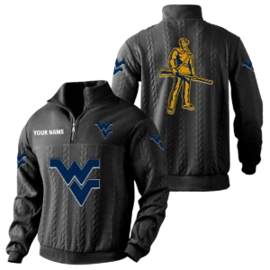 West Virginia Mountaineers Quarter-Zip Sweatshirt Stand Collar Custom Name
