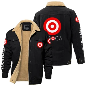 Pegoca Men’s Fleece-lined Thick Jacket Warm Thick Coat With Fur Lapel Collar Coat Custom Name