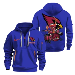 Arizona Cardinals Half Zip Hoodie Sport Hooded Multi-Pockets Custom Text