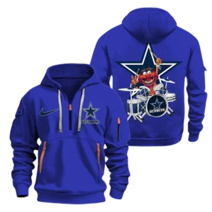 Dallas Cowboys Half Zip Hoodie Sport Hooded Multi-Pockets Custom Text