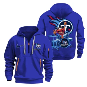 Tennessee Titans Half Zip Hoodie Sport Hooded Multi-Pockets Custom Text