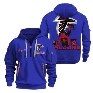 Atlanta Falcons Half Zip Hoodie Sport Hooded Multi-Pockets Personalized Text