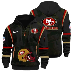 San Francisco 49ers Half Zip Hoodie All Over Prints Custom Name