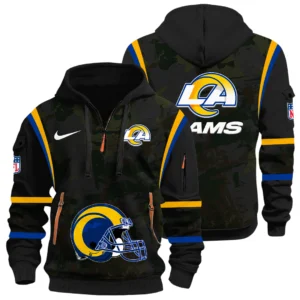 Los Angeles Rams Half Zip Hoodie All Over Prints Custom Name