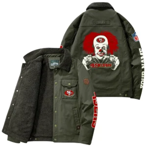 San Francisco 49ers Thick Fleece Jacket Button-Up Style Custom Name