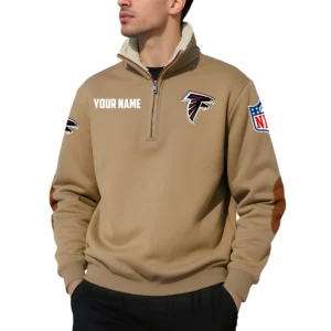 Atlanta Falcons Quarter Zip Sweatshirt Fleece-Lined Collar Custom Name