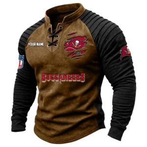 Tampa Bay Buccaneers Vintage Lace-Up Long Sleeve Shirt Custom Name