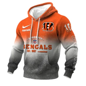 Cincinnati Bengals 3D Waffle Pullover Hoodie Personalized Name