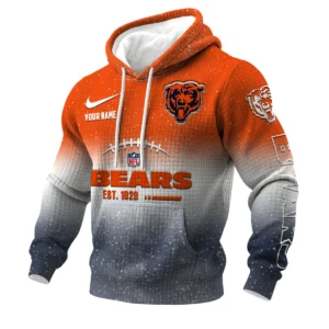 Chicago Bears 3D Waffle Pullover Hoodie Personalized Name
