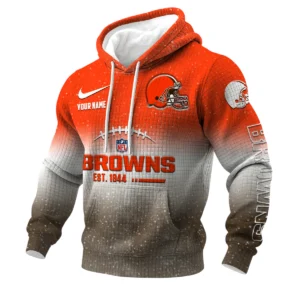 Cleveland Browns 3D Waffle Pullover Hoodie Personalized Name