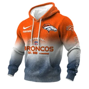 Denver Broncos 3D Waffle Pullover Hoodie Personalized Name