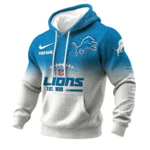 Detroit Lions 3D Waffle Pullover Hoodie Personalized Name