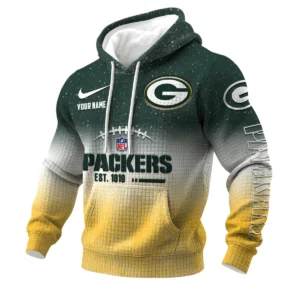 Green Bay Packers 3D Waffle Pullover Hoodie Personalized Name