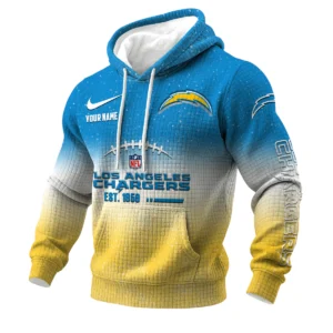 Los Angeles Chargers 3D Waffle Pullover Hoodie Personalized Name