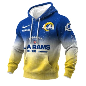 Los Angeles Rams 3D Waffle Pullover Hoodie Personalized Name