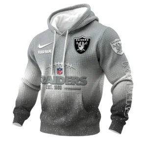 Las Vegas Raiders 3D Waffle Pullover Hoodie Personalized Name