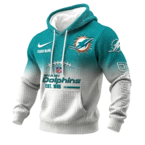 Miami Dolphins 3D Waffle Pullover Hoodie Personalized Name