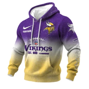 Minnesota Vikings 3D Waffle Pullover Hoodie Personalized Name