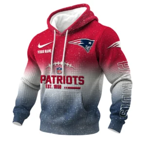New England Patriots 3D Waffle Pullover Hoodie Personalized Name