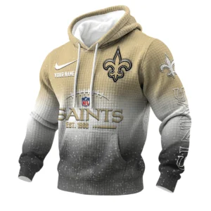 New Orleans Saints 3D Waffle Pullover Hoodie Personalized Name