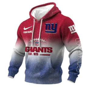 New York Giants 3D Waffle Pullover Hoodie Personalized Name