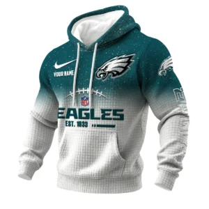 Philadelphia Eagles 3D Waffle Pullover Hoodie Personalized Name