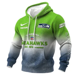 Seattle Seahawks 3D Waffle Pullover Hoodie Personalized Name