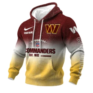 Washington Commanders 3D Waffle Pullover Hoodie Personalized Name